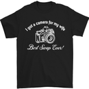 Camera for My Wife Photography Photographer Mens T-Shirt Cotton Gildan Black
