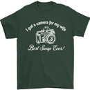 Camera for My Wife Photography Photographer Mens T-Shirt Cotton Gildan Forest Green