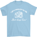 Camera for My Wife Photography Photographer Mens T-Shirt Cotton Gildan Light Blue