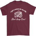 Camera for My Wife Photography Photographer Mens T-Shirt Cotton Gildan Maroon