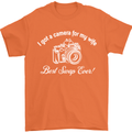 Camera for My Wife Photography Photographer Mens T-Shirt Cotton Gildan Orange