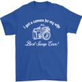 Camera for My Wife Photography Photographer Mens T-Shirt Cotton Gildan Royal Blue