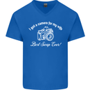 Camera for My Wife Photography Photographer Mens V-Neck Cotton T-Shirt Royal Blue