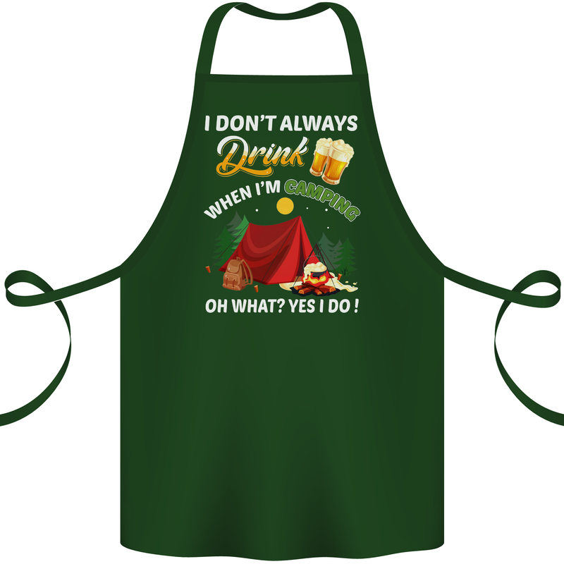 Camping Funny Alcohol Beer Camper Cotton Apron 100% Organic Forest Green