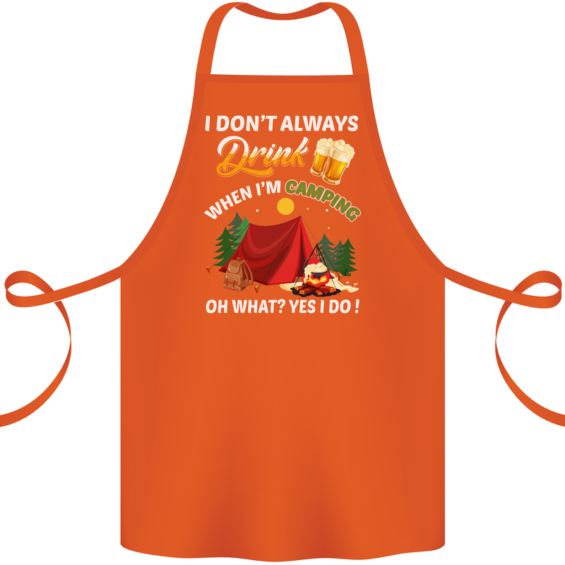 Camping Funny Alcohol Beer Camper Cotton Apron 100% Organic Orange