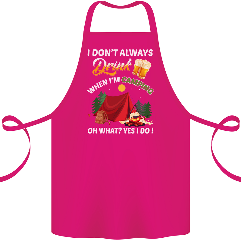 Camping Funny Alcohol Beer Camper Cotton Apron 100% Organic Pink