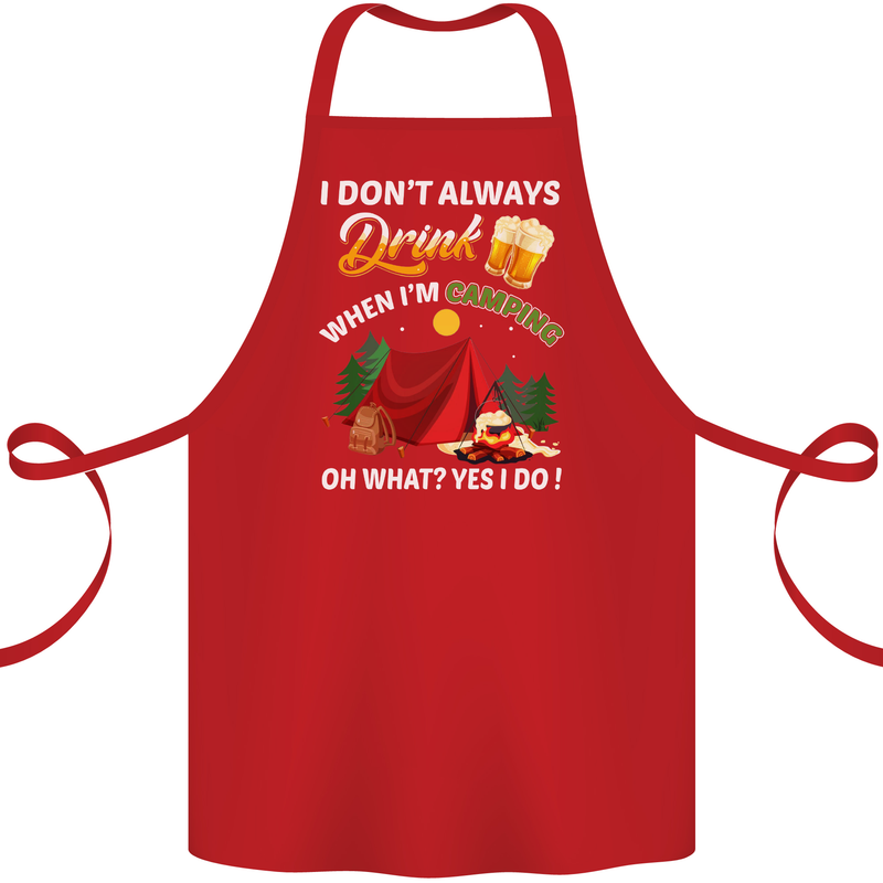 Camping Funny Alcohol Beer Camper Cotton Apron 100% Organic Red