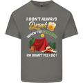 Camping Funny Alcohol Beer Camper Mens Cotton T-Shirt Tee Top Charcoal