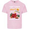 Camping Funny Alcohol Beer Camper Mens Cotton T-Shirt Tee Top Light Pink