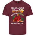 Camping Funny Alcohol Beer Camper Mens Cotton T-Shirt Tee Top Maroon