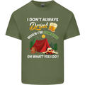 Camping Funny Alcohol Beer Camper Mens Cotton T-Shirt Tee Top Military Green