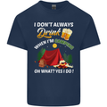 Camping Funny Alcohol Beer Camper Mens Cotton T-Shirt Tee Top Navy Blue