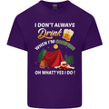 Camping Funny Alcohol Beer Camper Mens Cotton T-Shirt Tee Top Purple