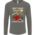 Camping Funny Alcohol Beer Camper Mens Long Sleeve T-Shirt Charcoal