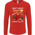 Camping Funny Alcohol Beer Camper Mens Long Sleeve T-Shirt Red