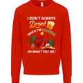 Camping Funny Alcohol Beer Camper Mens Sweatshirt Jumper Bright Red