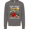 Camping Funny Alcohol Beer Camper Mens Sweatshirt Jumper Charcoal
