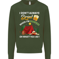 Camping Funny Alcohol Beer Camper Mens Sweatshirt Jumper Forest Green