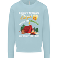 Camping Funny Alcohol Beer Camper Mens Sweatshirt Jumper Light Blue
