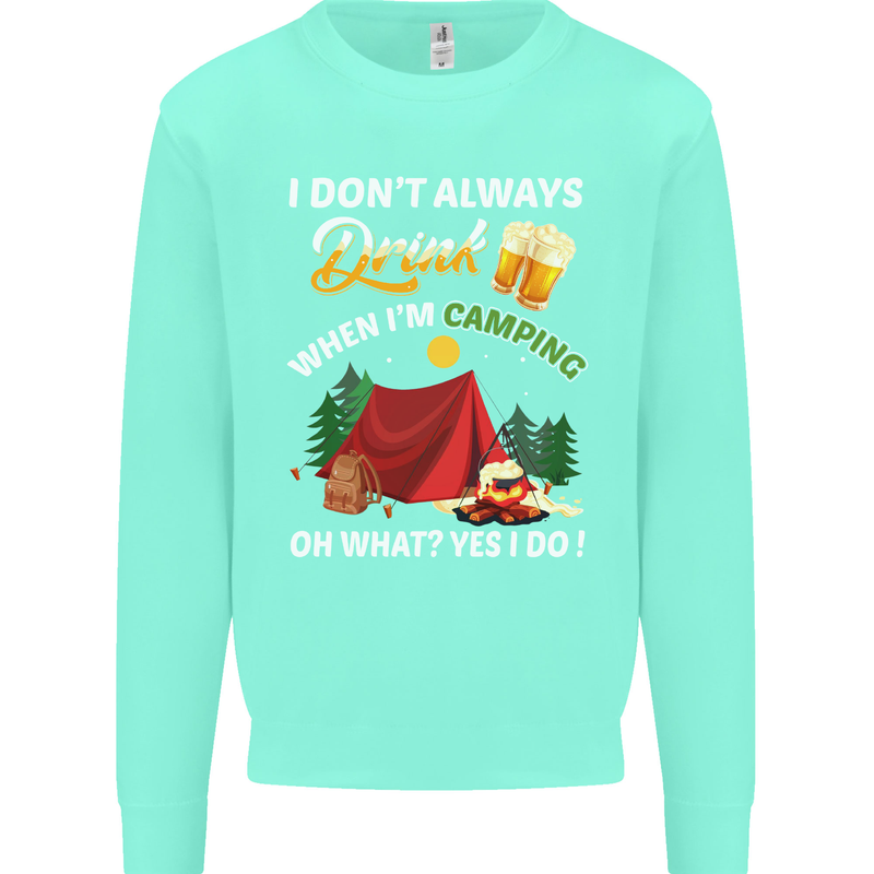 Camping Funny Alcohol Beer Camper Mens Sweatshirt Jumper Peppermint