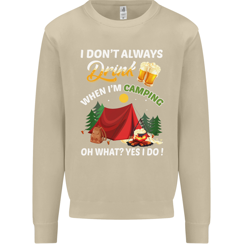 Camping Funny Alcohol Beer Camper Mens Sweatshirt Jumper Sand