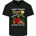 Camping Funny Alcohol Beer Camper Mens V-Neck Cotton T-Shirt Black