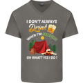 Camping Funny Alcohol Beer Camper Mens V-Neck Cotton T-Shirt Charcoal