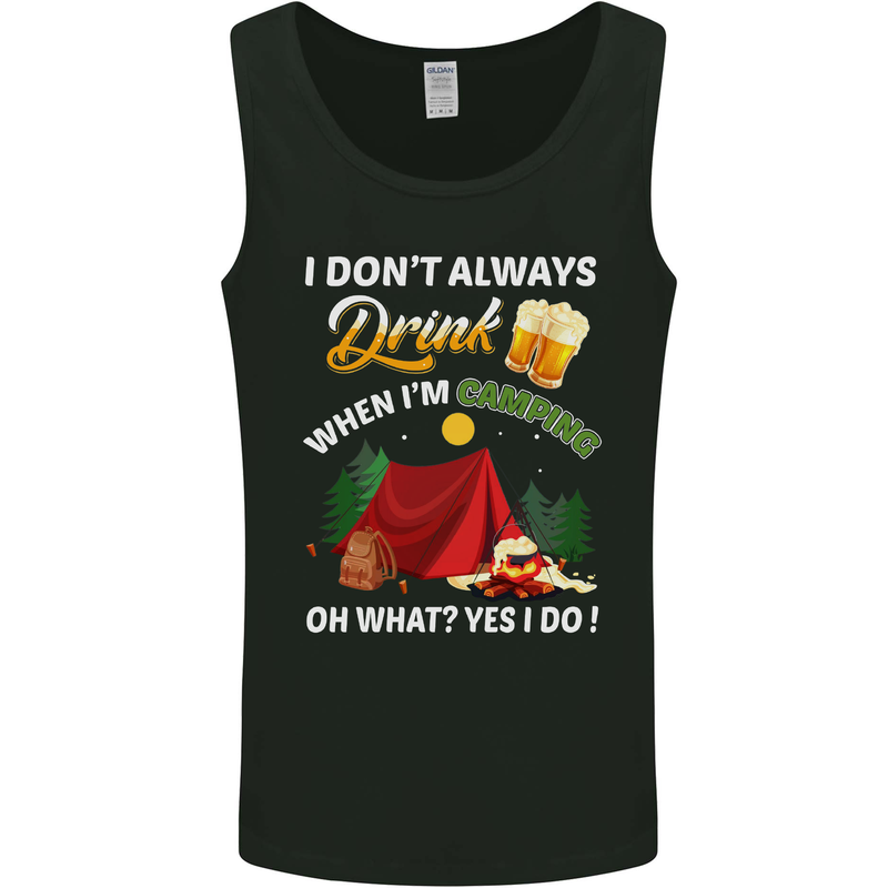 Camping Funny Alcohol Beer Camper Mens Vest Tank Top Black