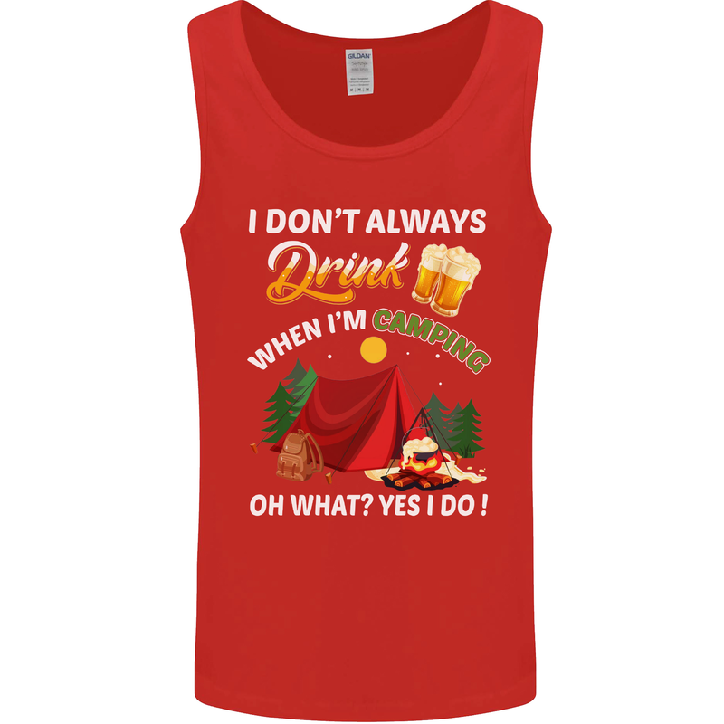 Camping Funny Alcohol Beer Camper Mens Vest Tank Top Red