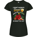 Camping Funny Alcohol Beer Camper Womens Petite Cut T-Shirt Black
