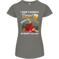 Camping Funny Alcohol Beer Camper Womens Petite Cut T-Shirt Charcoal