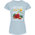 Camping Funny Alcohol Beer Camper Womens Petite Cut T-Shirt Light Blue