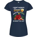 Camping Funny Alcohol Beer Camper Womens Petite Cut T-Shirt Navy Blue