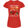 Camping Funny Alcohol Beer Camper Womens Petite Cut T-Shirt Red