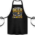 Camping Funny Alcohol Beer Campsite Cotton Apron 100% Organic Black