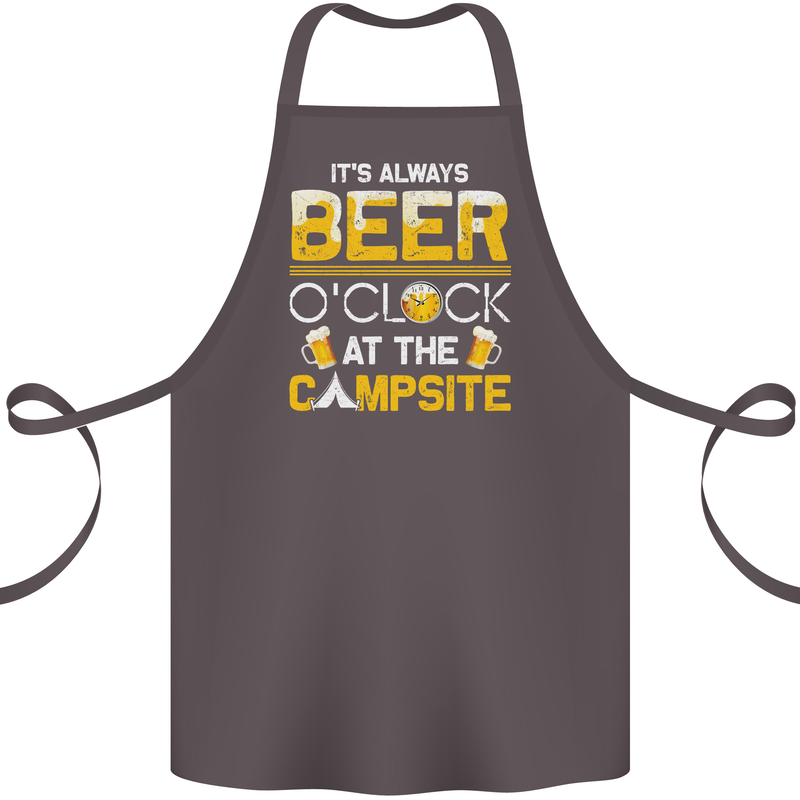 Camping Funny Alcohol Beer Campsite Cotton Apron 100% Organic Dark Grey