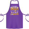 Camping Funny Alcohol Beer Campsite Cotton Apron 100% Organic Purple
