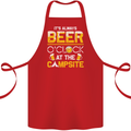 Camping Funny Alcohol Beer Campsite Cotton Apron 100% Organic Red