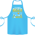 Camping Funny Alcohol Beer Campsite Cotton Apron 100% Organic Turquoise