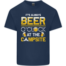 Camping Funny Alcohol Beer Campsite Mens Cotton T-Shirt Tee Top Navy Blue
