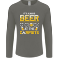 Camping Funny Alcohol Beer Campsite Mens Long Sleeve T-Shirt Charcoal