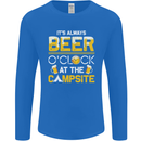 Camping Funny Alcohol Beer Campsite Mens Long Sleeve T-Shirt Royal Blue