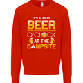 Camping Funny Alcohol Beer Campsite Mens Sweatshirt Jumper Bright Red