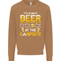 Camping Funny Alcohol Beer Campsite Mens Sweatshirt Jumper Caramel Latte