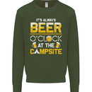 Camping Funny Alcohol Beer Campsite Mens Sweatshirt Jumper Forest Green