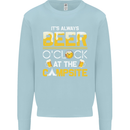 Camping Funny Alcohol Beer Campsite Mens Sweatshirt Jumper Light Blue