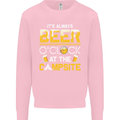 Camping Funny Alcohol Beer Campsite Mens Sweatshirt Jumper Light Pink