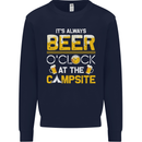 Camping Funny Alcohol Beer Campsite Mens Sweatshirt Jumper Navy Blue
