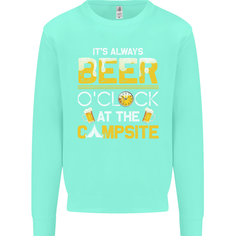 Camping Funny Alcohol Beer Campsite Mens Sweatshirt Jumper Peppermint