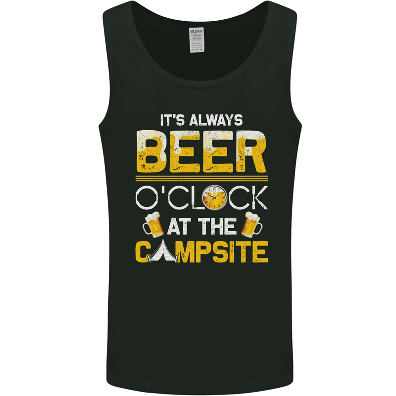 Camping Funny Alcohol Beer Campsite Mens Vest Tank Top Black